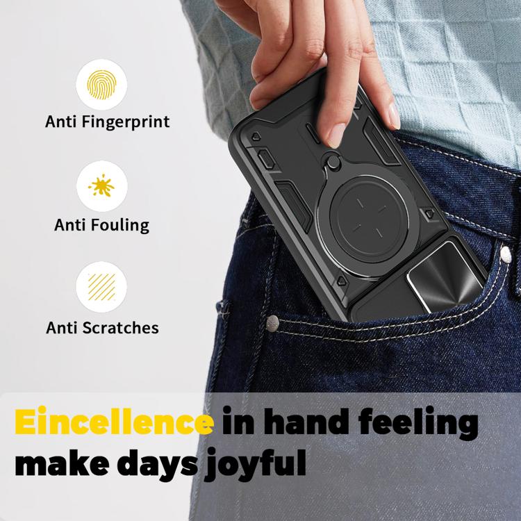 For Motorola Moto G67 Power 5G CD Texture Sliding Camshield Magnetic Holder Phone Case
