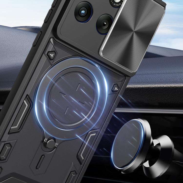 For Motorola Edge 70 Fusion 5G CD Texture Sliding Camshield Magnetic Holder Phone Case