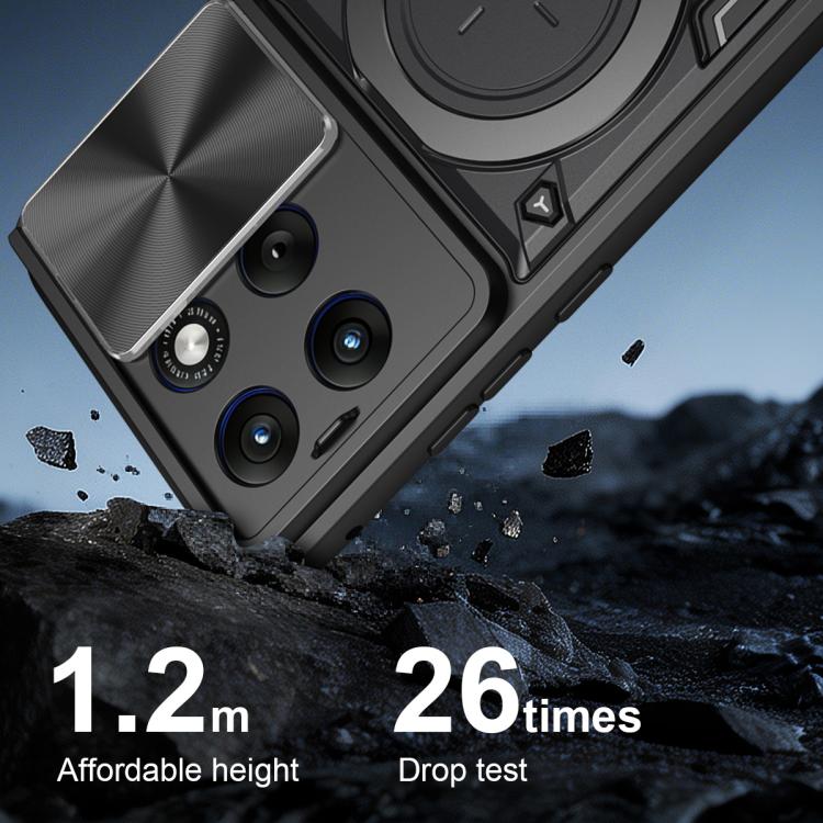 For Motorola Edge 70 Fusion 5G CD Texture Sliding Camshield Magnetic Holder Phone Case