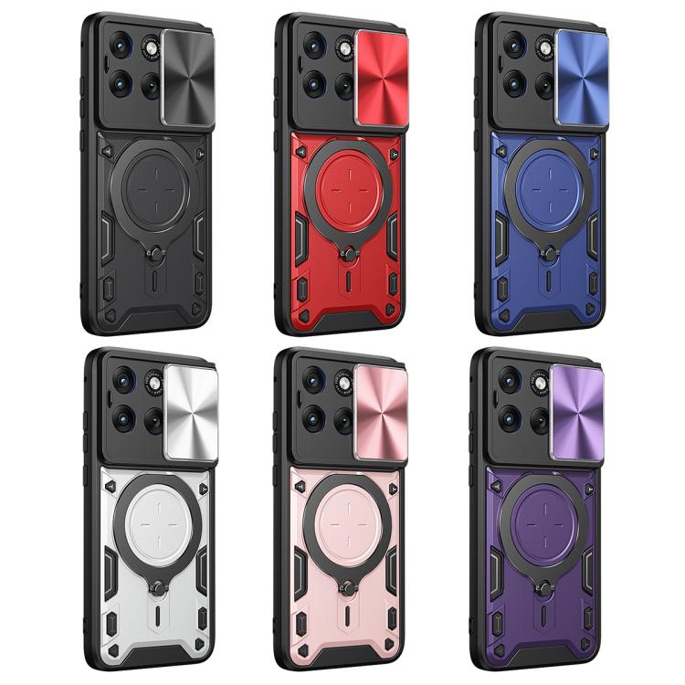 For Motorola Edge 70 Fusion 5G CD Texture Sliding Camshield Magnetic Holder Phone Case