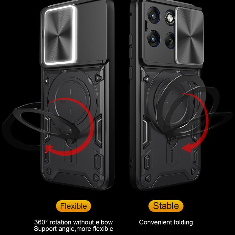 For Motorola Edge 70 Fusion 5G CD Texture Sliding Camshield Magnetic Holder Phone Case