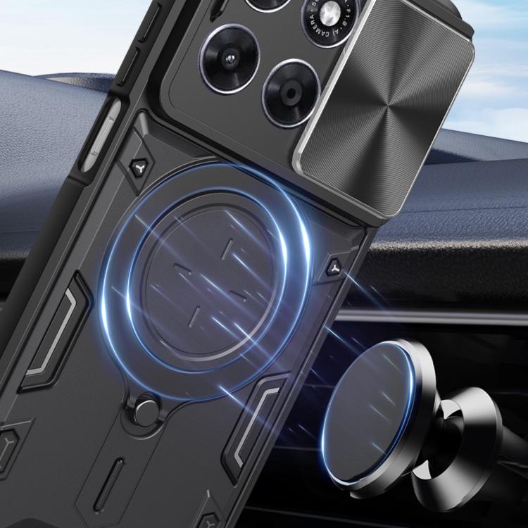 For Motorola Moto G67 5G CD Texture Sliding Camshield Magnetic Holder Phone Case