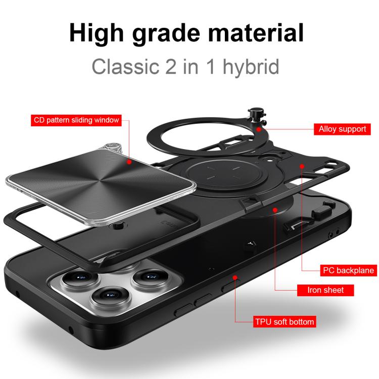 For Motorola Edge 70 Pro 5G CD Texture Sliding Camshield Magnetic Holder Phone Case
