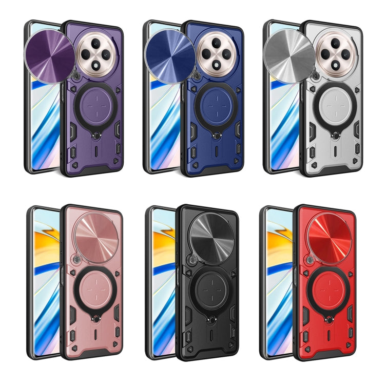 For OPPO Reno12 F 5G Global CD Texture Sliding Camshield Magnetic Holder Phone Case