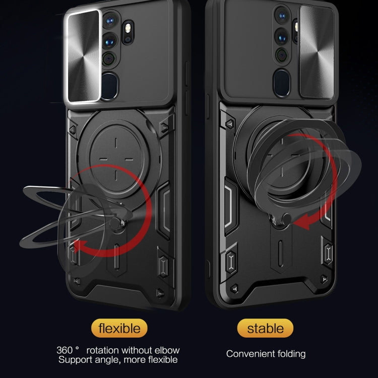 For OPPO A9 2020 / A5 2020 / A11x CD Texture Sliding Camshield Magnetic Holder Phone Case