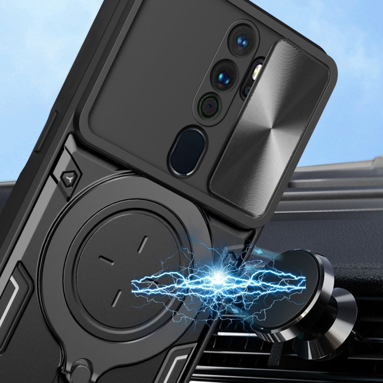 For OPPO A9 2020 / A5 2020 / A11x CD Texture Sliding Camshield Magnetic Holder Phone Case