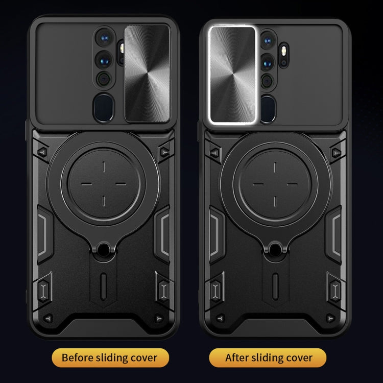 For OPPO A9 2020 / A5 2020 / A11x CD Texture Sliding Camshield Magnetic Holder Phone Case