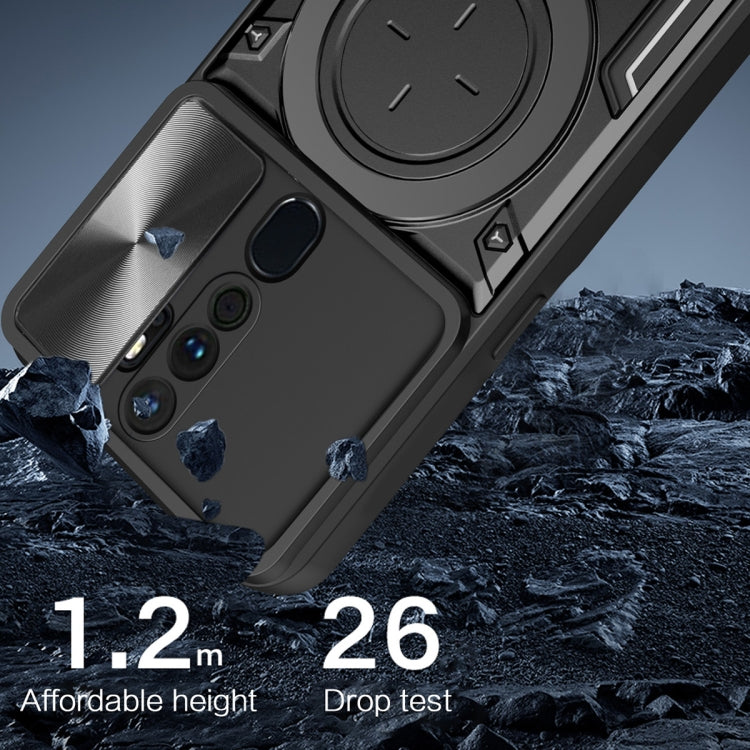 For OPPO A9 2020 / A5 2020 / A11x CD Texture Sliding Camshield Magnetic Holder Phone Case