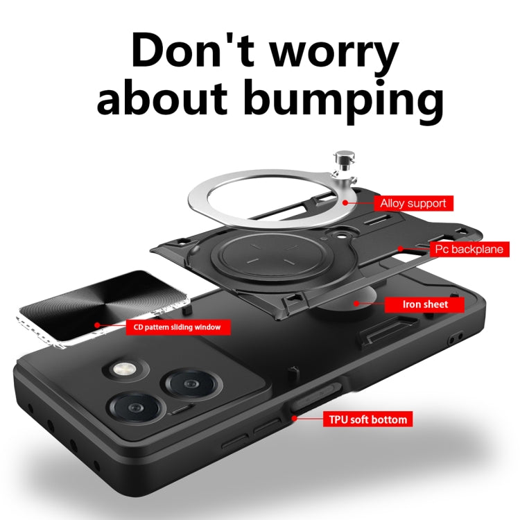 For OPPO A3x 5G India / A3x 4G CD Texture Sliding Camshield Magnetic Holder Phone Case