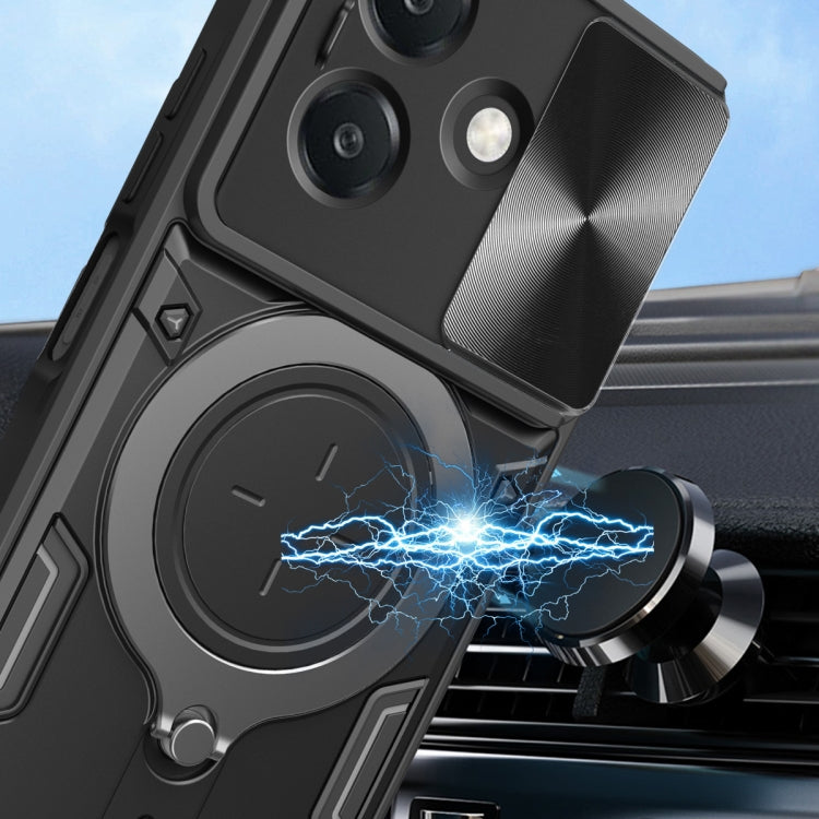 For OPPO A3x 5G India / A3x 4G CD Texture Sliding Camshield Magnetic Holder Phone Case