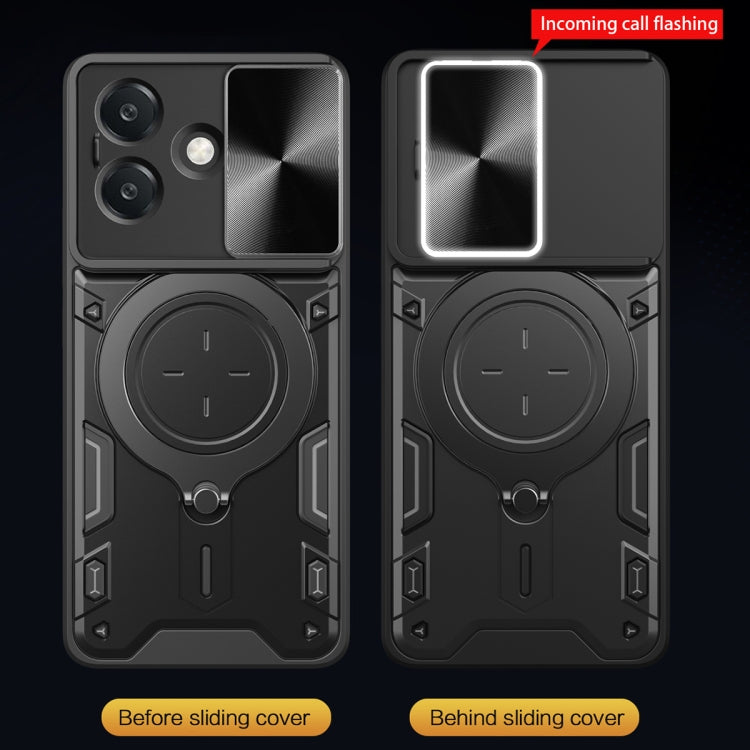 For OPPO A3x 5G India / A3x 4G CD Texture Sliding Camshield Magnetic Holder Phone Case