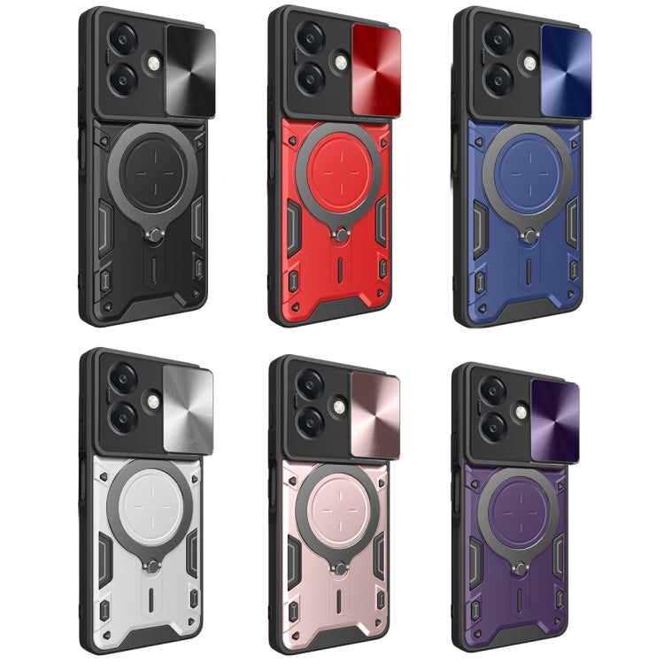 For OPPO A3x 5G India / A3x 4G CD Texture Sliding Camshield Magnetic Holder Phone Case
