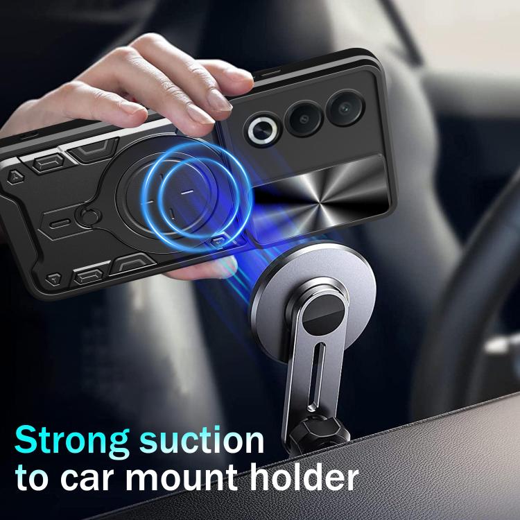 For OPPO A3 Pro 5G India CD Texture Sliding Camshield Magnetic Holder Phone Case