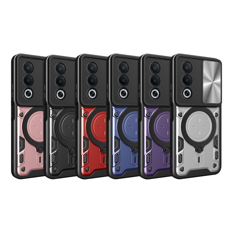 For OPPO A3 Pro 5G India CD Texture Sliding Camshield Magnetic Holder Phone Case