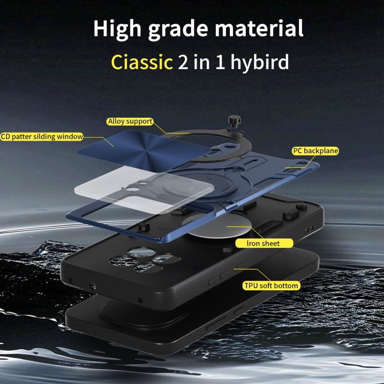 For OPPO F29 5G Global CD Texture Sliding Camshield Magnetic Holder Phone Case