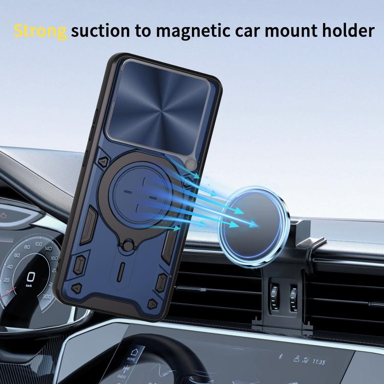 For OPPO F29 5G Global CD Texture Sliding Camshield Magnetic Holder Phone Case