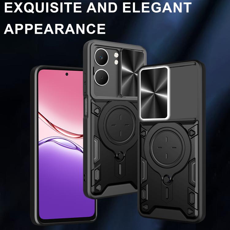 For OPPO A5 5G Global / A5x 5G CD Texture Sliding Camshield Magnetic Holder Phone Case
