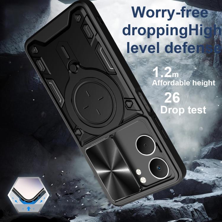 For OPPO A5 5G Global / A5x 5G CD Texture Sliding Camshield Magnetic Holder Phone Case