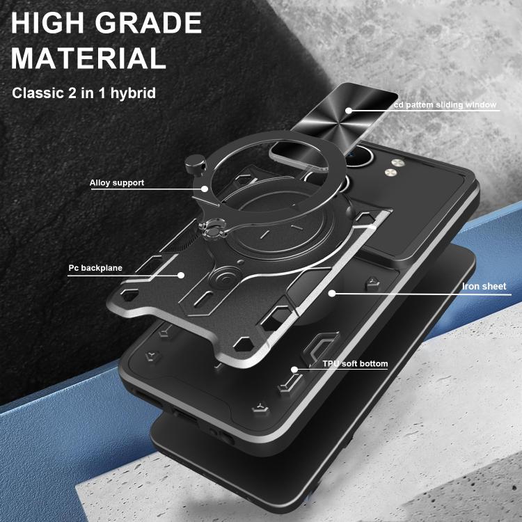For OPPO A5 5G Global / A5x 5G CD Texture Sliding Camshield Magnetic Holder Phone Case