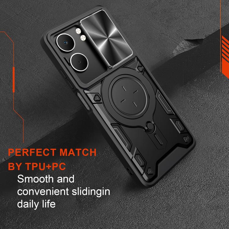 For OPPO A5 5G Global / A5x 5G CD Texture Sliding Camshield Magnetic Holder Phone Case