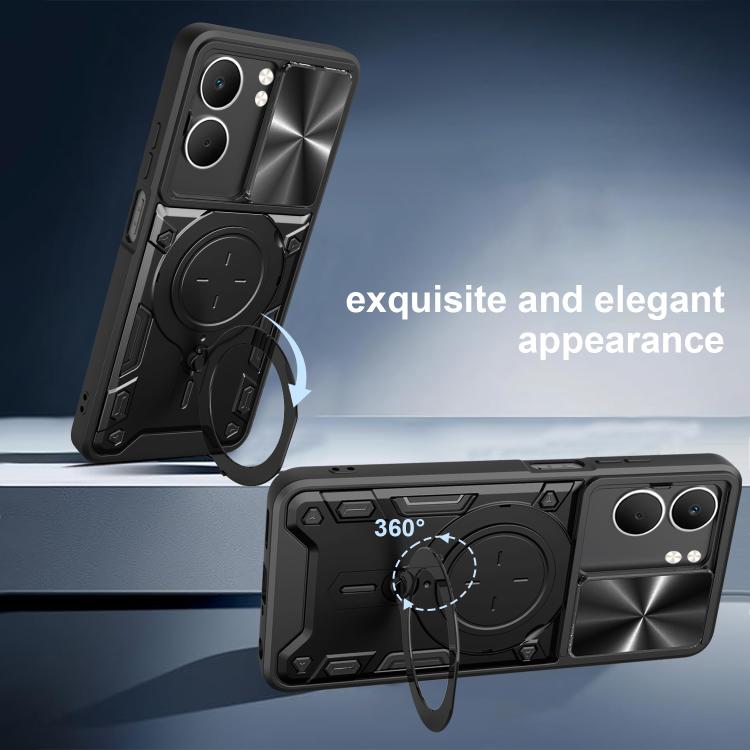 For OPPO A5 5G Global / A5x 5G CD Texture Sliding Camshield Magnetic Holder Phone Case