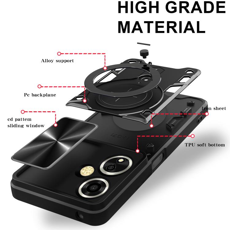 For OPPO A59 5G Global CD Texture Sliding Camshield Magnetic Holder Phone Case