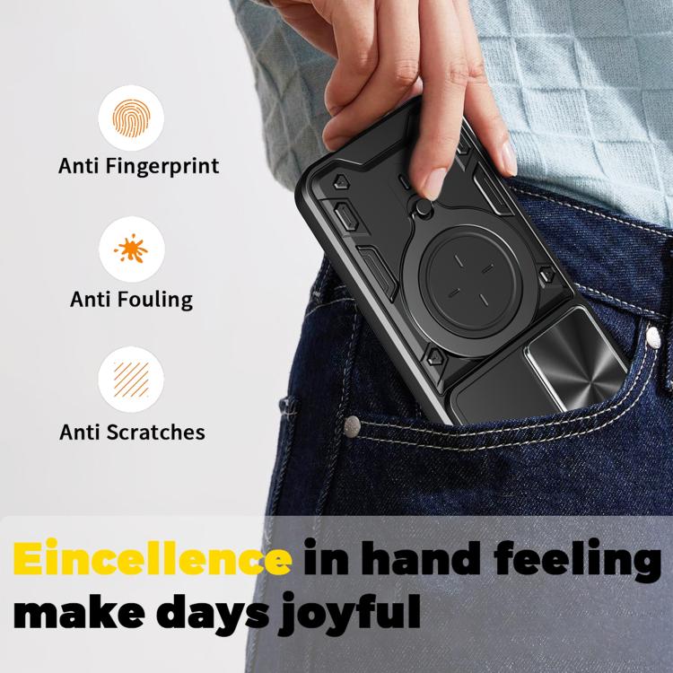 For OPPO Reno14 F 5G Global CD Texture Sliding Camshield Magnetic Holder Phone Case