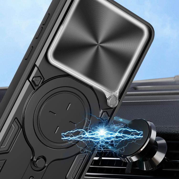 For OPPO Find X9 CD Texture Sliding Camshield Magnetic Holder Phone Case