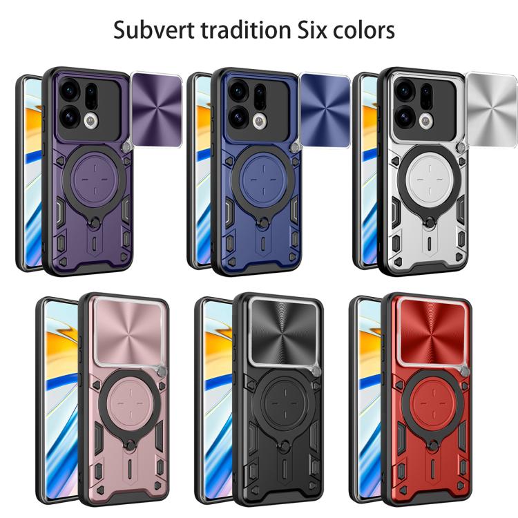 For OPPO Find X9 CD Texture Sliding Camshield Magnetic Holder Phone Case