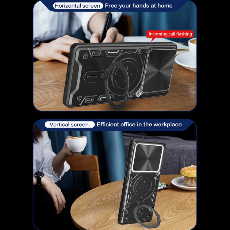 For OPPO Find X9 CD Texture Sliding Camshield Magnetic Holder Phone Case