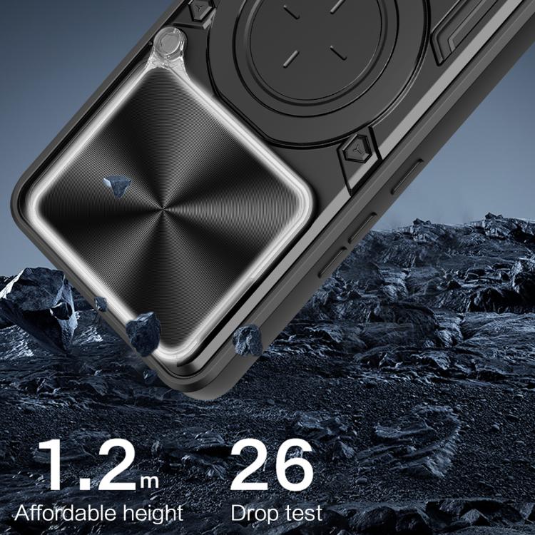 For OPPO Find X9 CD Texture Sliding Camshield Magnetic Holder Phone Case