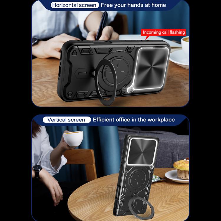 For OPPO Find X9 Pro CD Texture Sliding Camshield Magnetic Holder Phone Case