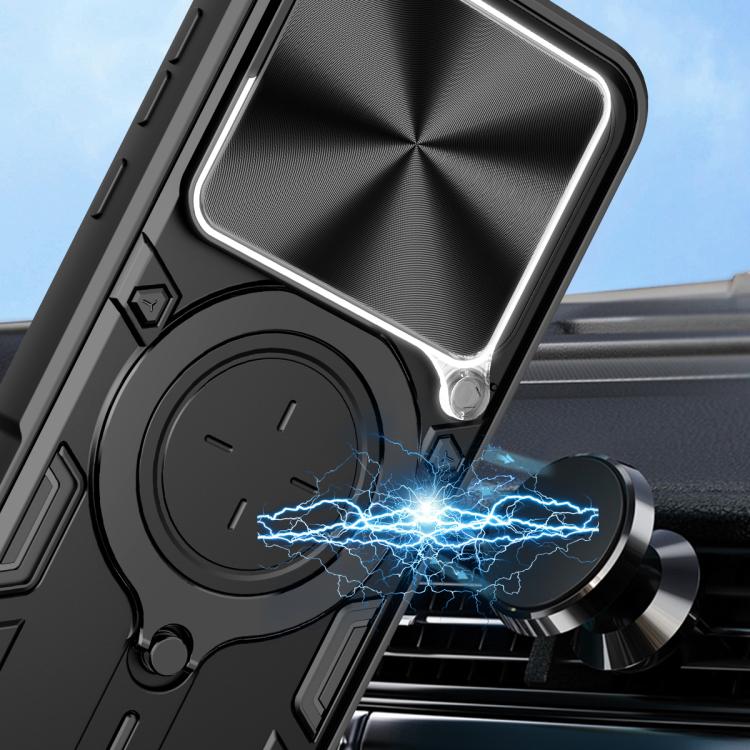 For OPPO Find X9 Pro CD Texture Sliding Camshield Magnetic Holder Phone Case