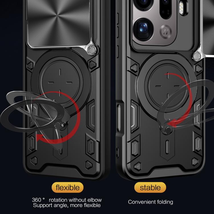 For OPPO Find X9 Pro CD Texture Sliding Camshield Magnetic Holder Phone Case