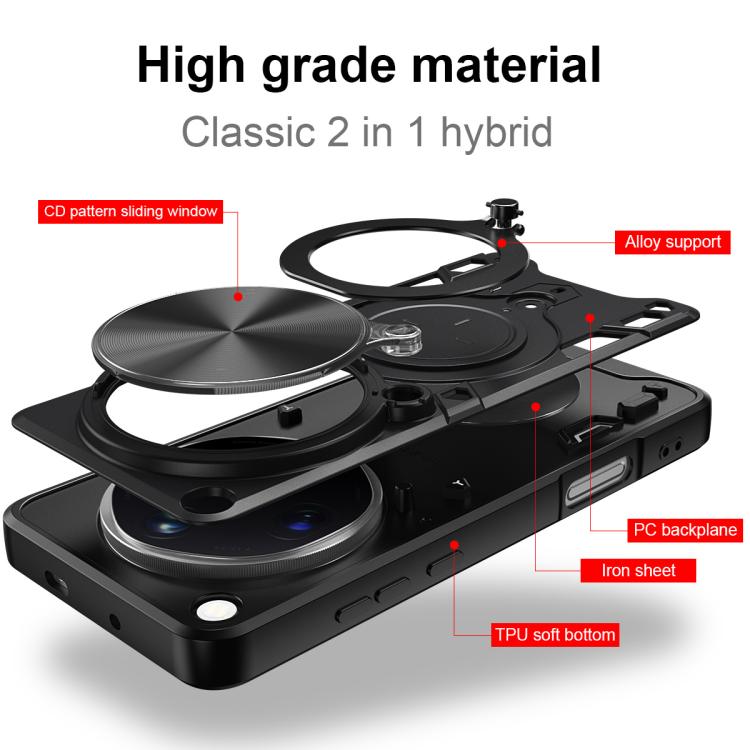 For OPPO Find X9 Ultra CD Texture Sliding Camshield Magnetic Holder Phone Case