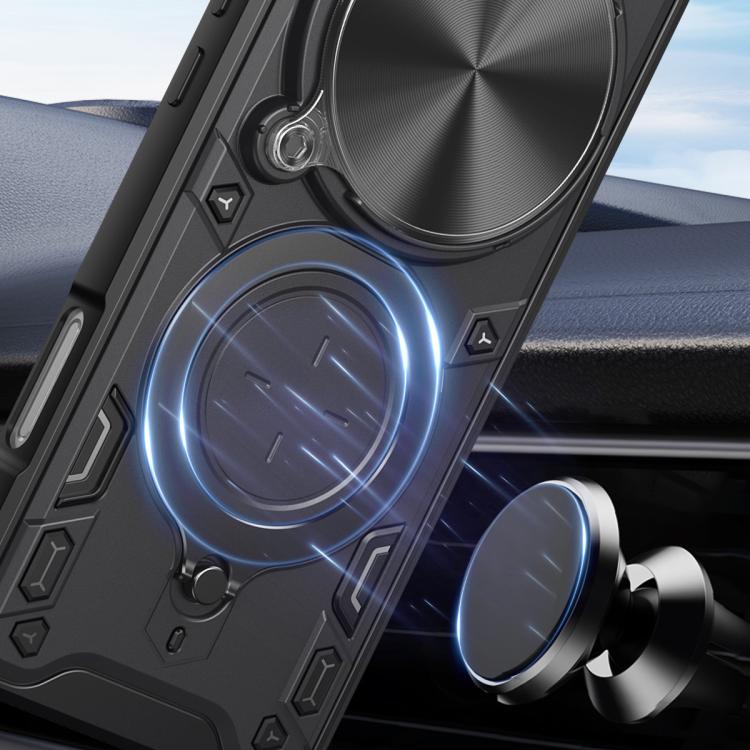 For OPPO Find X9 Ultra CD Texture Sliding Camshield Magnetic Holder Phone Case