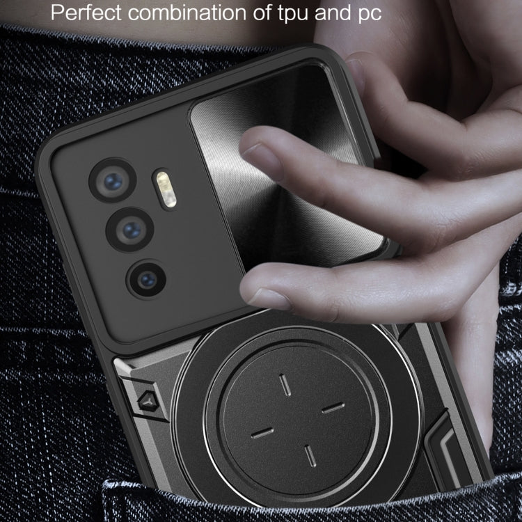 For vivo V23e 4G / 5G Global CD Texture Sliding Camshield Magnetic Holder Phone Case