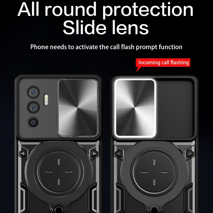 For vivo V23e 4G / 5G Global CD Texture Sliding Camshield Magnetic Holder Phone Case