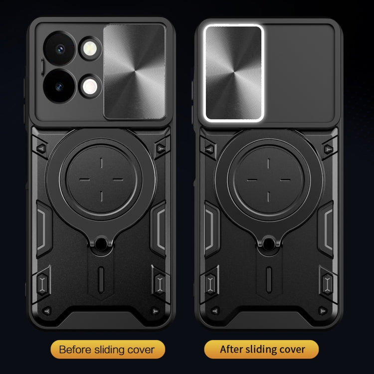 For vivo Y28 4G CD Texture Sliding Camshield Magnetic Holder Phone Case
