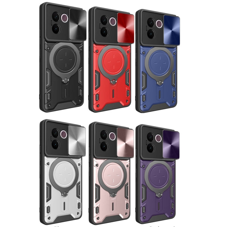 For vivo V30e 5G Global CD Texture Sliding Camshield Magnetic Holder Phone Case