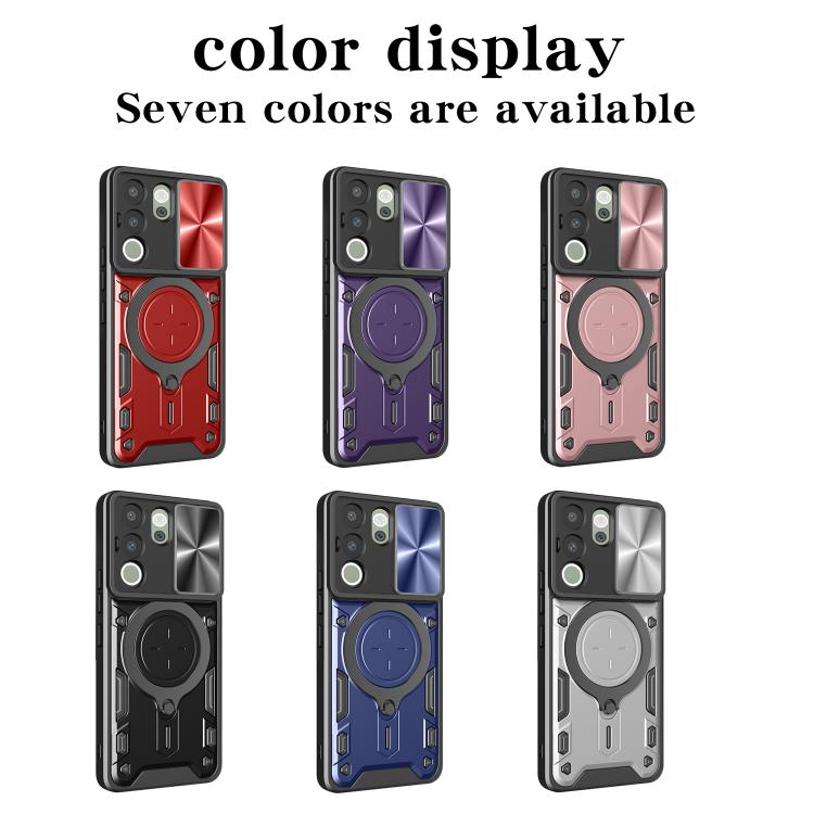 For vivo V29e / Y200 5G CD Texture Sliding Camshield Magnetic Holder Phone Case