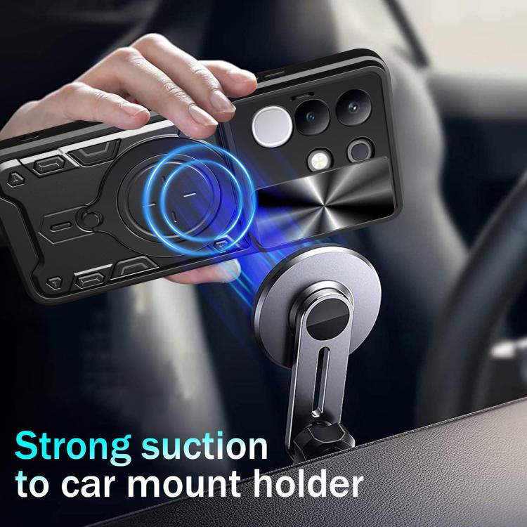 For vivo Y29 4G CD Texture Sliding Camshield Magnetic Holder Phone Case