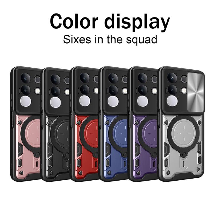 For vivo Y29 4G CD Texture Sliding Camshield Magnetic Holder Phone Case