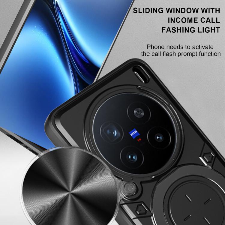 For vivo X200 Pro 5G CD Texture Sliding Camshield Magnetic Holder Phone Case