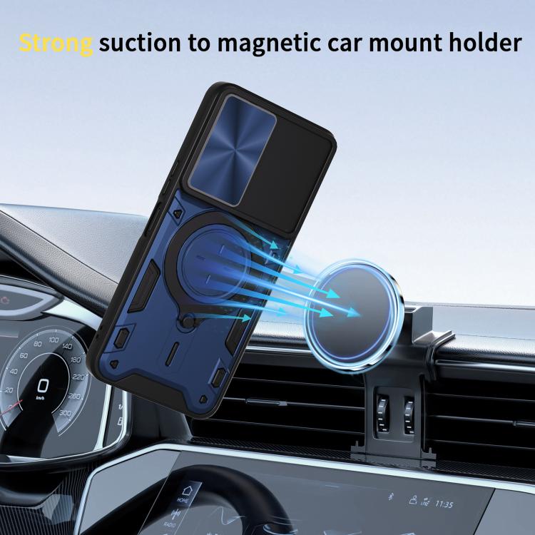 For vivo Y29s 5G CD Texture Sliding Camshield Magnetic Holder Phone Case