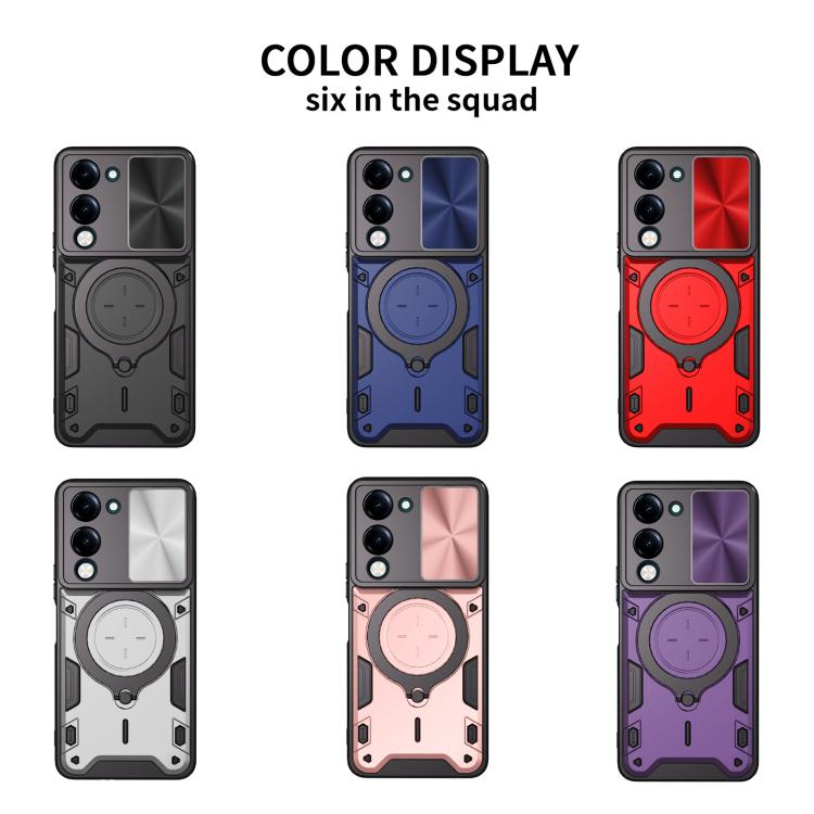 For vivo Y29s 5G CD Texture Sliding Camshield Magnetic Holder Phone Case