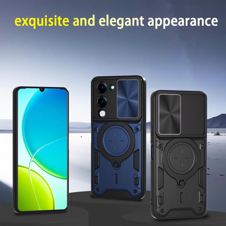 For vivo Y29s 5G CD Texture Sliding Camshield Magnetic Holder Phone Case