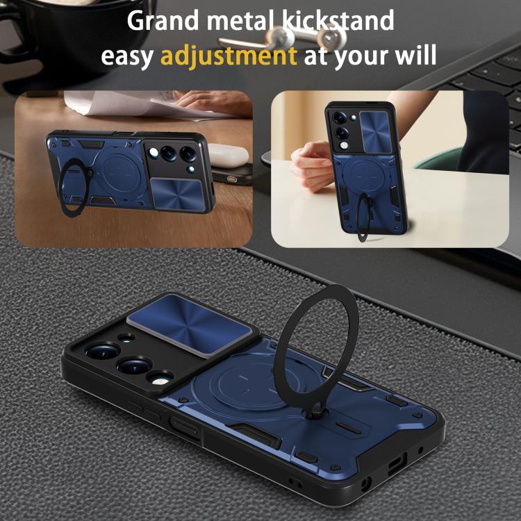 For vivo Y29s 5G CD Texture Sliding Camshield Magnetic Holder Phone Case