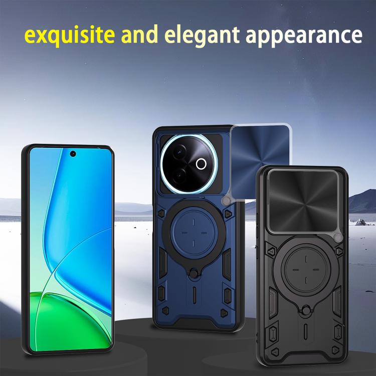 For vivo Y39 5G CD Texture Sliding Camshield Magnetic Holder Phone Case