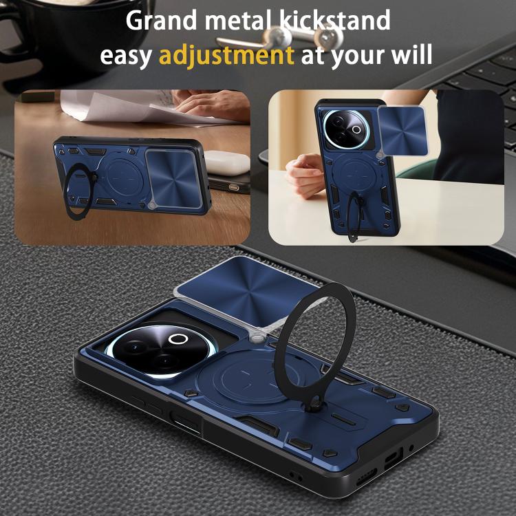 For vivo Y39 5G CD Texture Sliding Camshield Magnetic Holder Phone Case